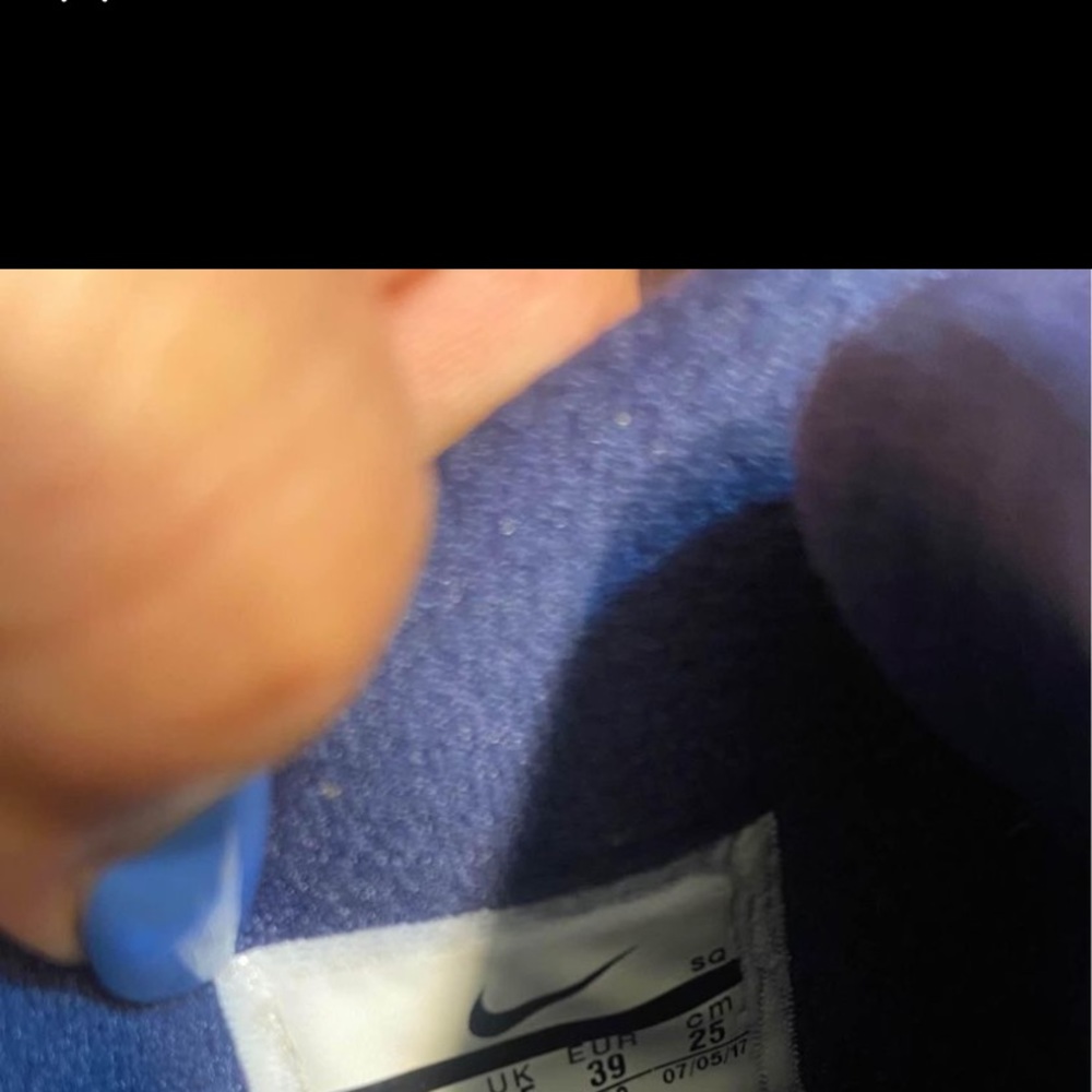 Size 8 metallic blue women’s Nikes